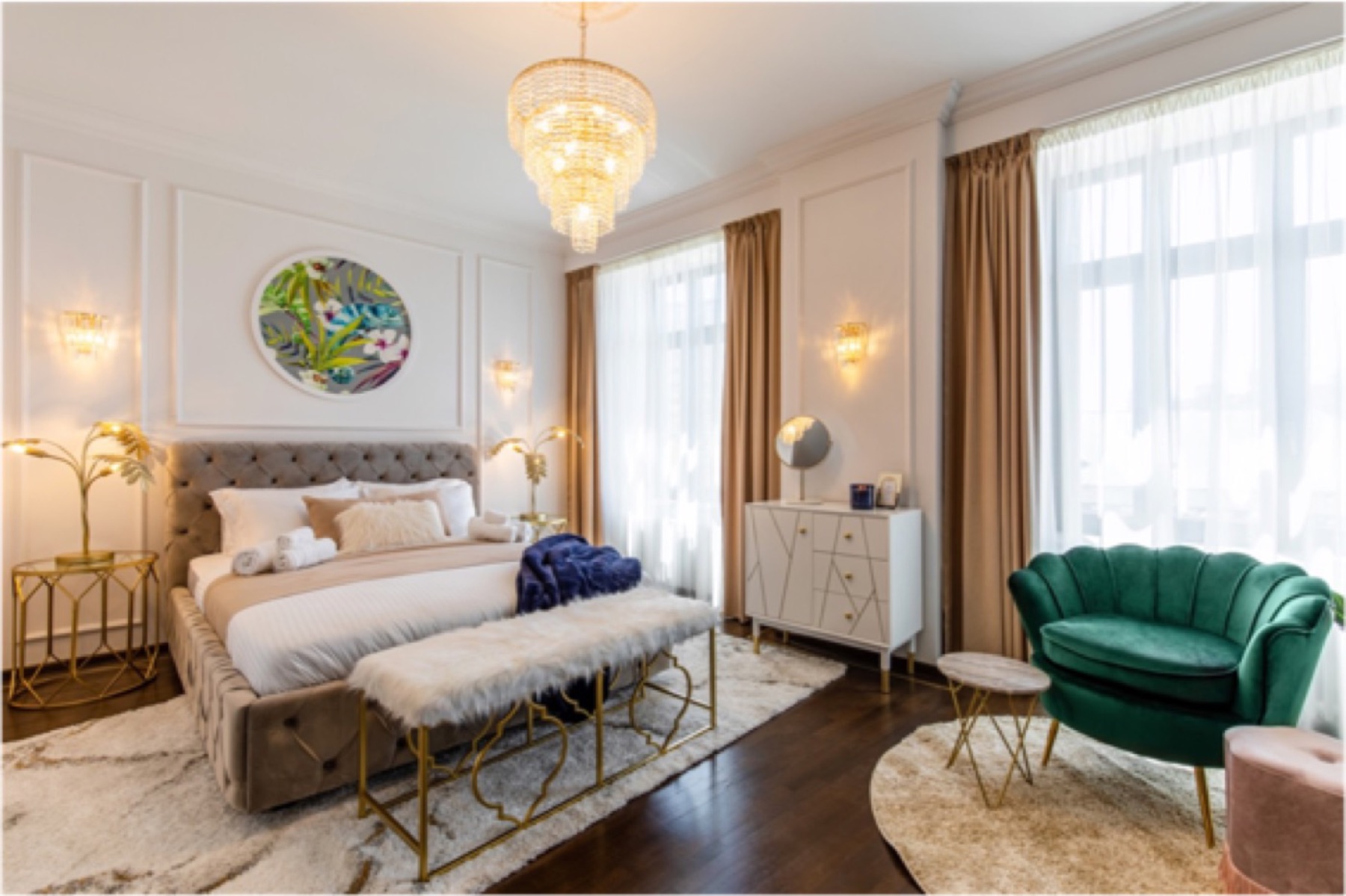 The same Bucharest apartment after renovation, a finished bedroom suite