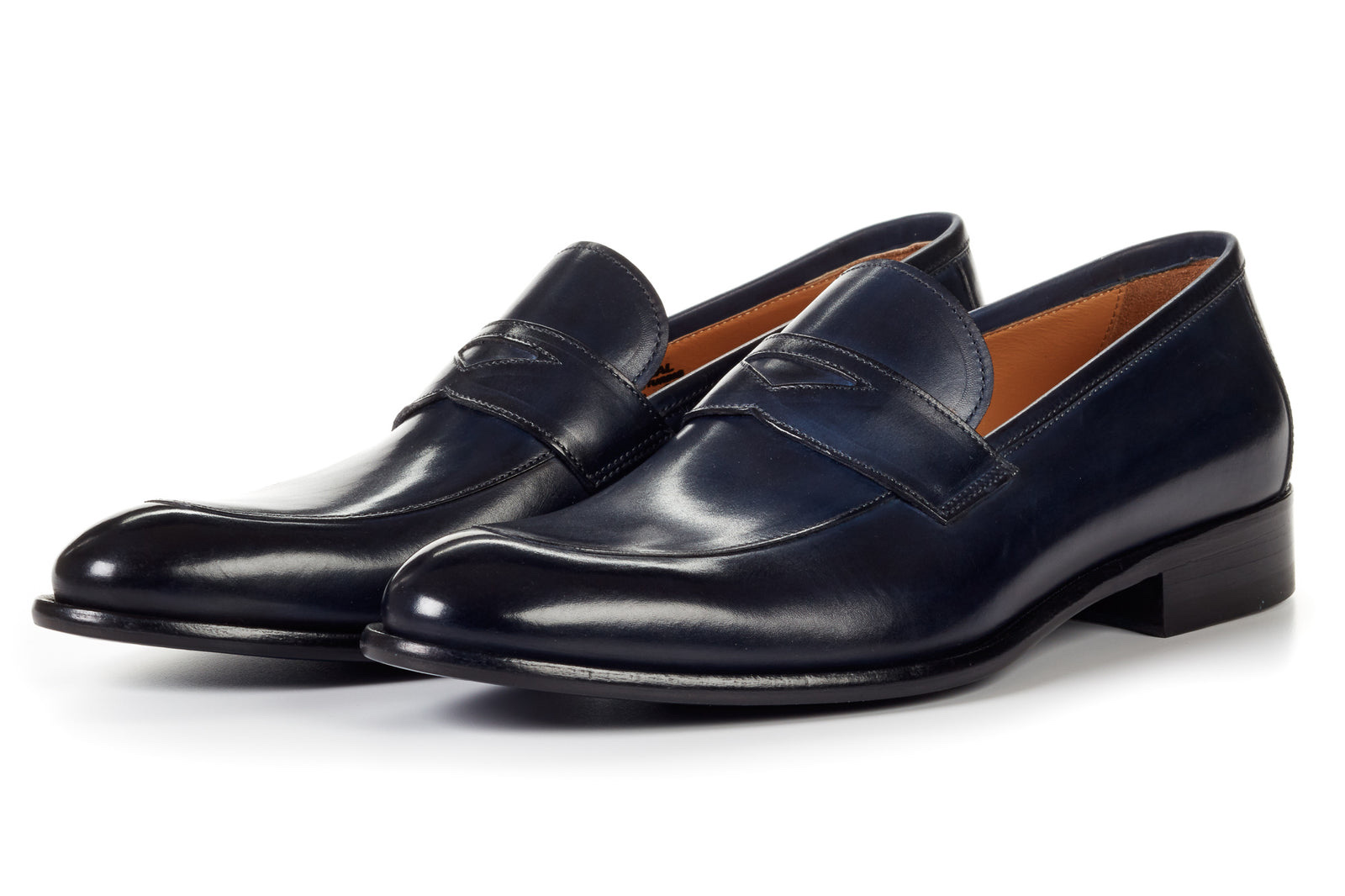 The Stewart penny loafer in Midnight Blue